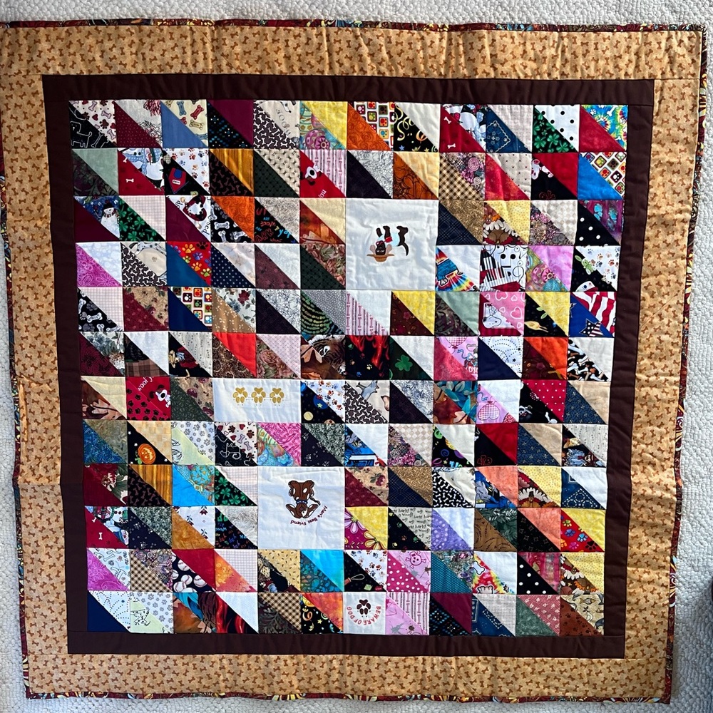 COPY - Colorful Homemade Patterned Lap Quilt